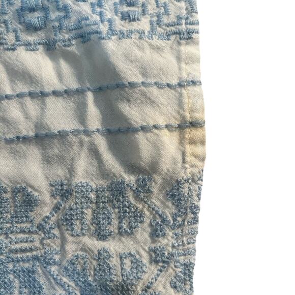 Torrid Plus Size 0/1 Embroidered Kimono Open Front White/Baby Blue Top - Picture 9 of 12